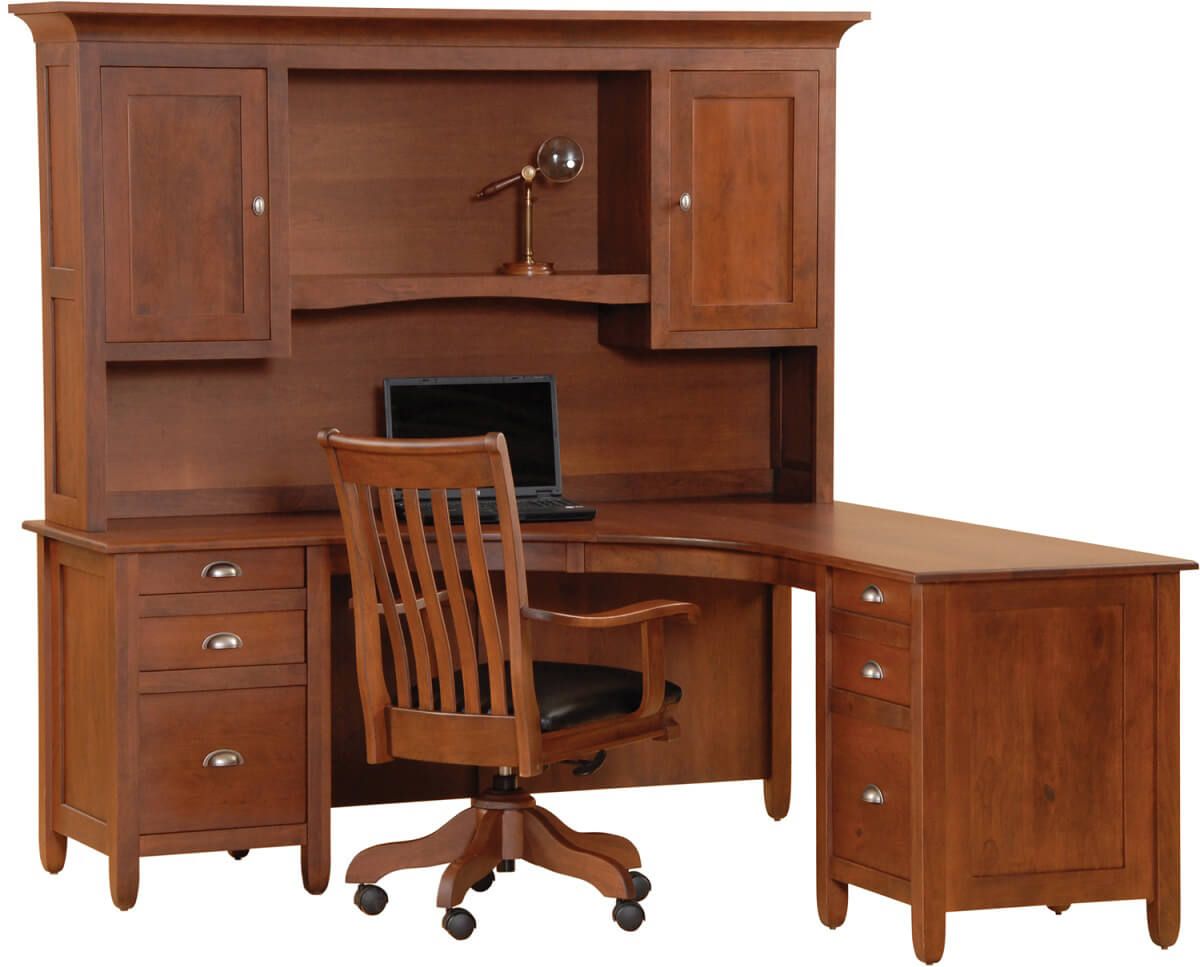 Eagle Rock Cherry L Shaped Hutch Desk Countryside Amish Furniture