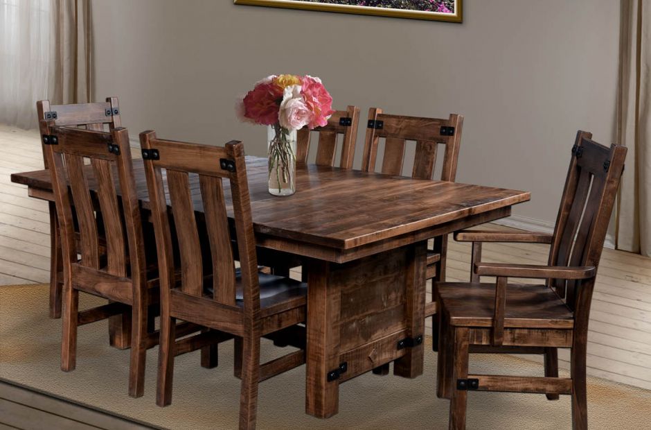 solid oak dining room table