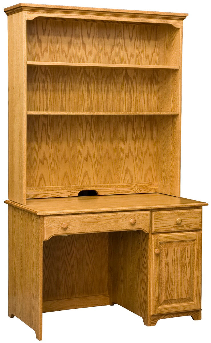 Everglades Rustic Solid Executive Writing Desk with Small Hutch.