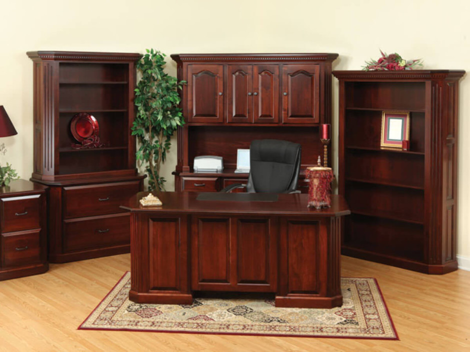 Amish Aspen Executive Home Office Furniture Set