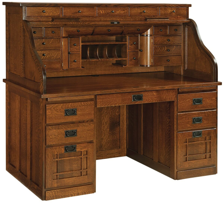 Joshuas Craftsman Roll Top Desk - Countryside Amish Furniture