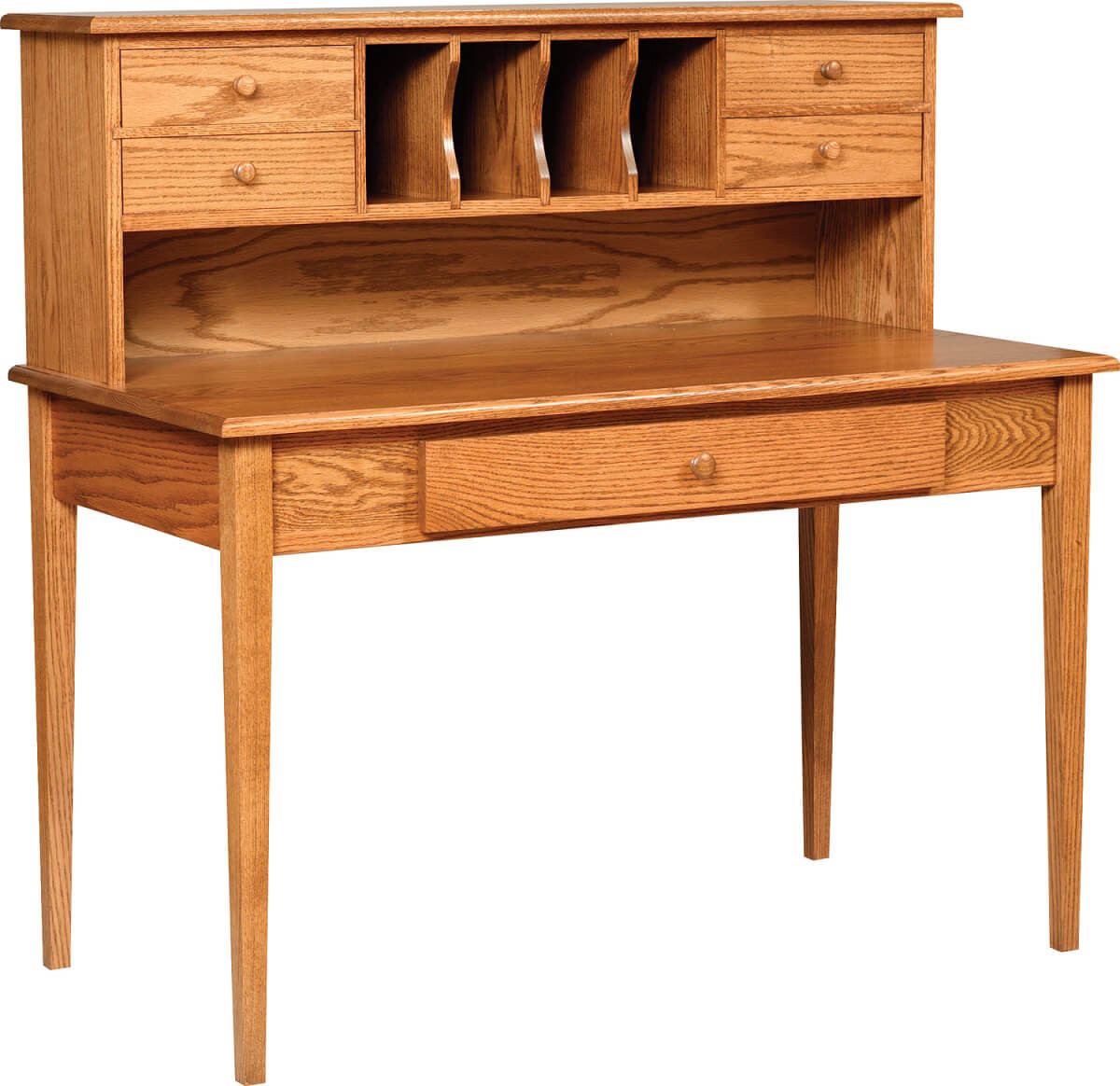 Everglades Rustic Solid Executive Writing Desk with Small Hutch.